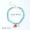 SAY Bohemian Colored Gravel Turquoises Semi Precious Stones Coral Alloy Charm Pendant Necklace Women Jewelry