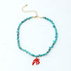 SAY Bohemian Colored Gravel Turquoises Semi Precious Stones Coral Alloy Charm Pendant Necklace Women Jewelry