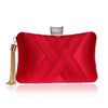 SEKUSA  Metal Tassel Lady Clutch Bag With Chain Shoulder Handbags Classical Style Small Purse Day Evening Clutch Bags