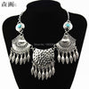 SENHUA Bohemian Tassel Antique Silver Pendant Colar Statement Necklaces Stone necklace jewelry for women Collier Femme MN608