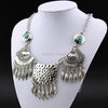 SENHUA Bohemian Tassel Antique Silver Pendant Colar Statement Necklaces Stone necklace jewelry for women Collier Femme MN608
