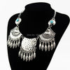 SENHUA Bohemian Tassel Antique Silver Pendant Colar Statement Necklaces Stone necklace jewelry for women Collier Femme MN608