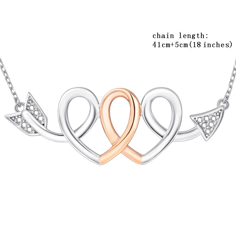 new arrival 925 Sterling Silver Chain aestheticism Necklace Fine Jewelry silver colour love Cupid's Arrow Necklaces Pendants