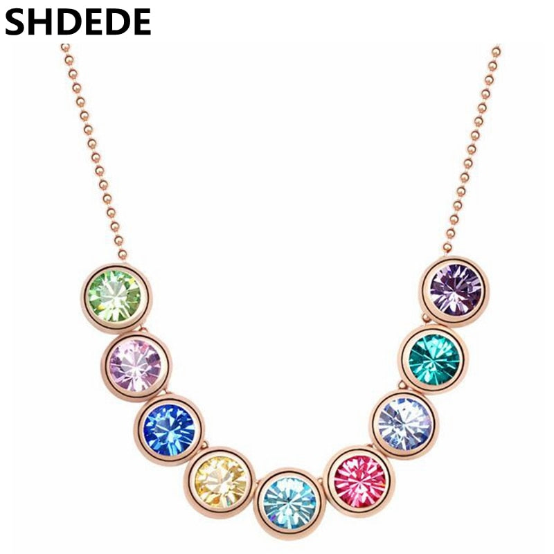 SHDEDE Austrian Crystal from Swarovski Women Pendant Necklace  Rhinestone Choker  Vintage Jewelry  -5182