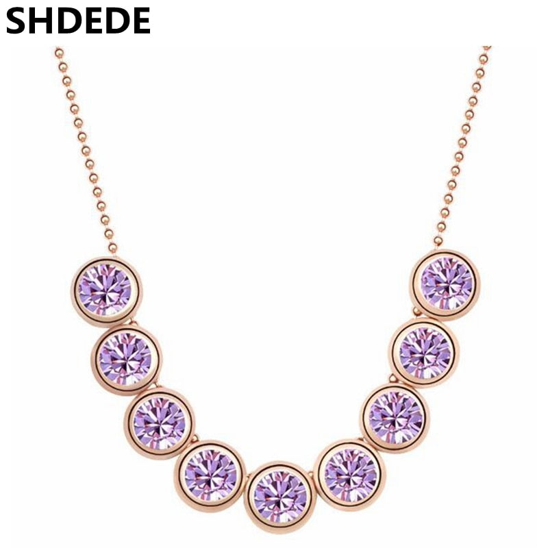 SHDEDE Austrian Crystal from Swarovski Women Pendant Necklace  Rhinestone Choker  Vintage Jewelry  -5182