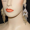 Luxury Sparkle Crystal AB Diamante Big Tassel Earrings Silver Rhinestone Long Drop Dangle Wedding Bridal Big Earrings