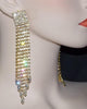 Luxury Sparkle Crystal AB Diamante Big Tassel Earrings Silver Rhinestone Long Drop Dangle Wedding Bridal Big Earrings