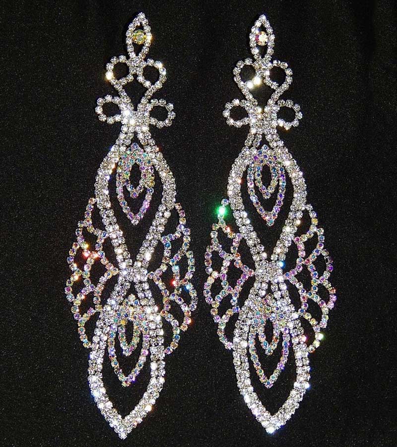 SELOVO Crystal Dangle Drop Earrings - Clear Rhinestone Tassel Sparkle Dangling Earrings