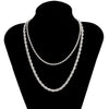 SHIXIN 2 Pce Layered Twisted Chain Choker Necklace Colar for Women Hiphop Gold/Silver Color Chunky Necklace 2021 Jewelry
