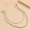 SHIXIN 2 Pce Layered Twisted Chain Choker Necklace Colar for Women Hiphop Gold/Silver Color Chunky Necklace 2021 Jewelry