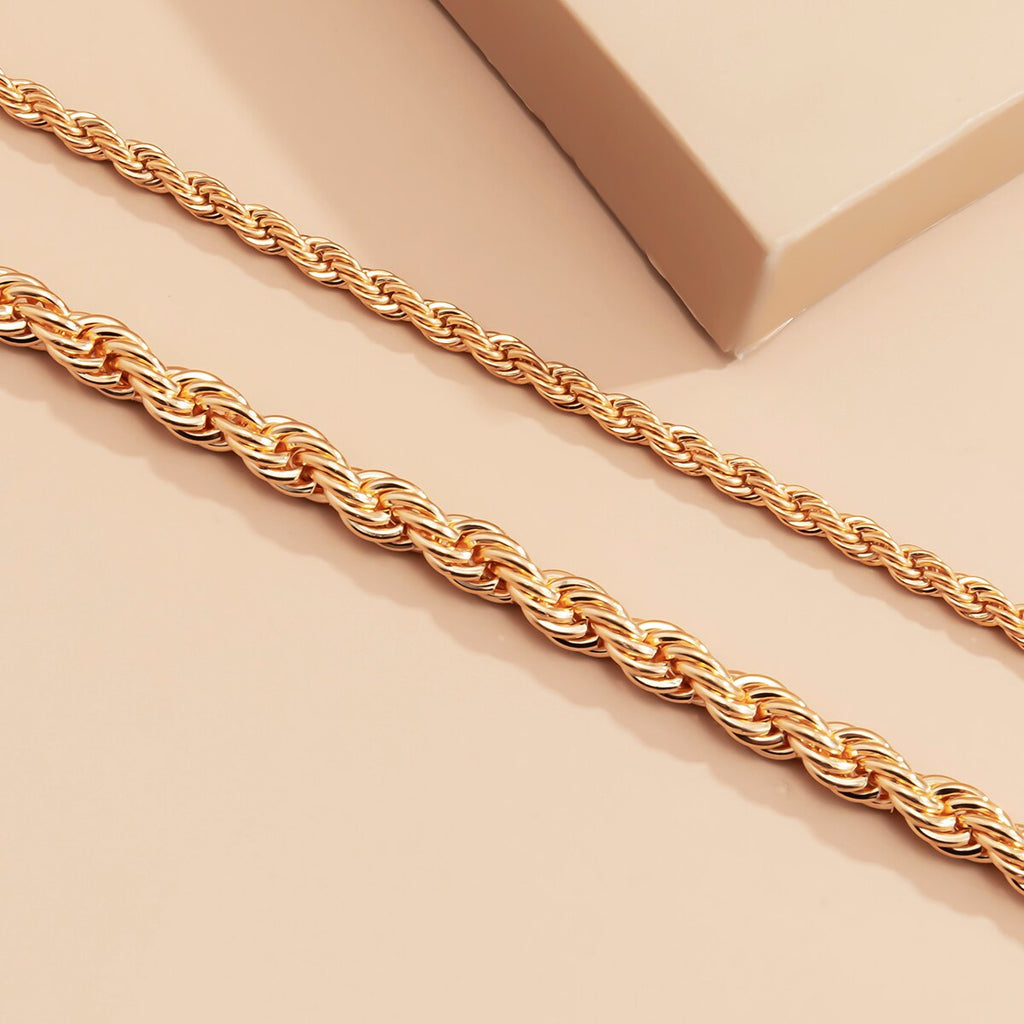 SHIXIN 2 Pce Layered Twisted Chain Choker Necklace Colar for Women Hiphop Gold/Silver Color Chunky Necklace 2021 Jewelry