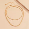 SHIXIN 2 Pce Layered Twisted Chain Choker Necklace Colar for Women Hiphop Gold/Silver Color Chunky Necklace 2021 Jewelry
