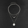 SHIXIN 2 Pcs Punk Thin Chain Choker Collar With Coin/Dice Pendant Necklaces Set for Men/Women Necklace on Neck 2021 Gift