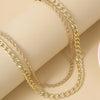 SHIXIN 2 Pcs/Set Hip Hop Chunky Chain Necklace on the Neck Punk Layered Thick Link Chain Short Choker Necklace for Women Jewelry