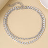 SHIXIN 2 Pcs/Set Hip Hop Chunky Chain Necklace on the Neck Punk Layered Thick Link Chain Short Choker Necklace for Women Jewelry