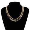 SHIXIN 2 Pcs/Set Hip Hop Chunky Chain Necklace on the Neck Punk Layered Thick Link Chain Short Choker Necklace for Women Jewelry