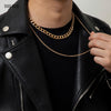 SHIXIN 2Pcs Punk Thick Link Chain Necklace Men/Women Hip Hop Layered Chunky Short Choker Necklace Chain on the Neck Jewelry 2021