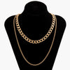 SHIXIN 2Pcs Punk Thick Link Chain Necklace Men/Women Hip Hop Layered Chunky Short Choker Necklace Chain on the Neck Jewelry 2021