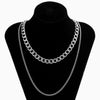 SHIXIN 2Pcs Punk Thick Link Chain Necklace Men/Women Hip Hop Layered Chunky Short Choker Necklace Chain on the Neck Jewelry 2021