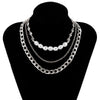 SHIXIN 3 Pcs/Set Beans Pearl Choker Necklace for Women Hiphop Chunky Thick Necklace Chain on Neck Jewelry Fahsion Necklaces 2021
