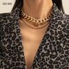 SHIXIN 3 Pcs/Set Chunky Twisted Chain Necklace on the Neck Hiphop Short Choker Necklace Colar for Women Layered Necklace Jewelry