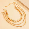 SHIXIN 3 Pcs/Set Chunky Twisted Chain Necklace on the Neck Hiphop Short Choker Necklace Colar for Women Layered Necklace Jewelry