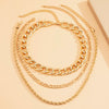 SHIXIN 3 Pcs/Set Chunky Twisted Chain Necklace on the Neck Hiphop Short Choker Necklace Colar for Women Layered Necklace Jewelry
