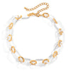 SHIXIN Acrylic Chunky Short Chain Necklace on Neck Transparent/Gold Color Thick Choker Collar Necklace for Women Jewelry