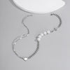 SHIXIN Asymmetry Stainless Steel Chain With Pearl Necklace for Women Punk Short Choker Colar Necklaces 2021 Neck Jewelry