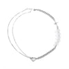 SHIXIN Asymmetry Stainless Steel Chain With Pearl Necklace for Women Punk Short Choker Colar Necklaces 2021 Neck Jewelry