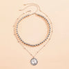 SHIXIN Bohemia CCB Beads Chain Choker Necklace for Women Layered Coin Pendant Necklace on the Neck Necklace 2021 Jewelry