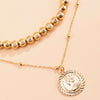 SHIXIN Bohemia CCB Beads Chain Choker Necklace for Women Layered Coin Pendant Necklace on the Neck Necklace 2021 Jewelry