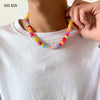 SHIXIN Bohemia Colorful Candy Beads Choker Necklace Men/Women Summer Rainbow Necklace 2022 Couples Jewelry on Neck Gifts
