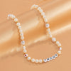 SHIXIN Bohemia Pearl Choker Necklace for Women/Men Summer Y2K Heart Gold Color Beads Necklace Jewelry for Neck Gift 2022