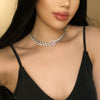 SHIXIN Chunky Ice Out Chain Rhinestone Pendants Necklace for Women Thick Cuban Link Chain Egirl Crystal Choker Necklaces on Neck