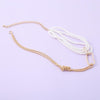SHIXIN Hip Hop Asymmetric Knot Chain Pearl Choker Necklace for Women Chunky Short Chokers Collar Necklaces 2021 Collier