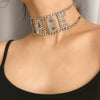 SHIXIN Hip Hop Big Necklace Women Crystal BABY Letter Necklace  Rhinestone Choker Necklace Jewelry Collier Chocker