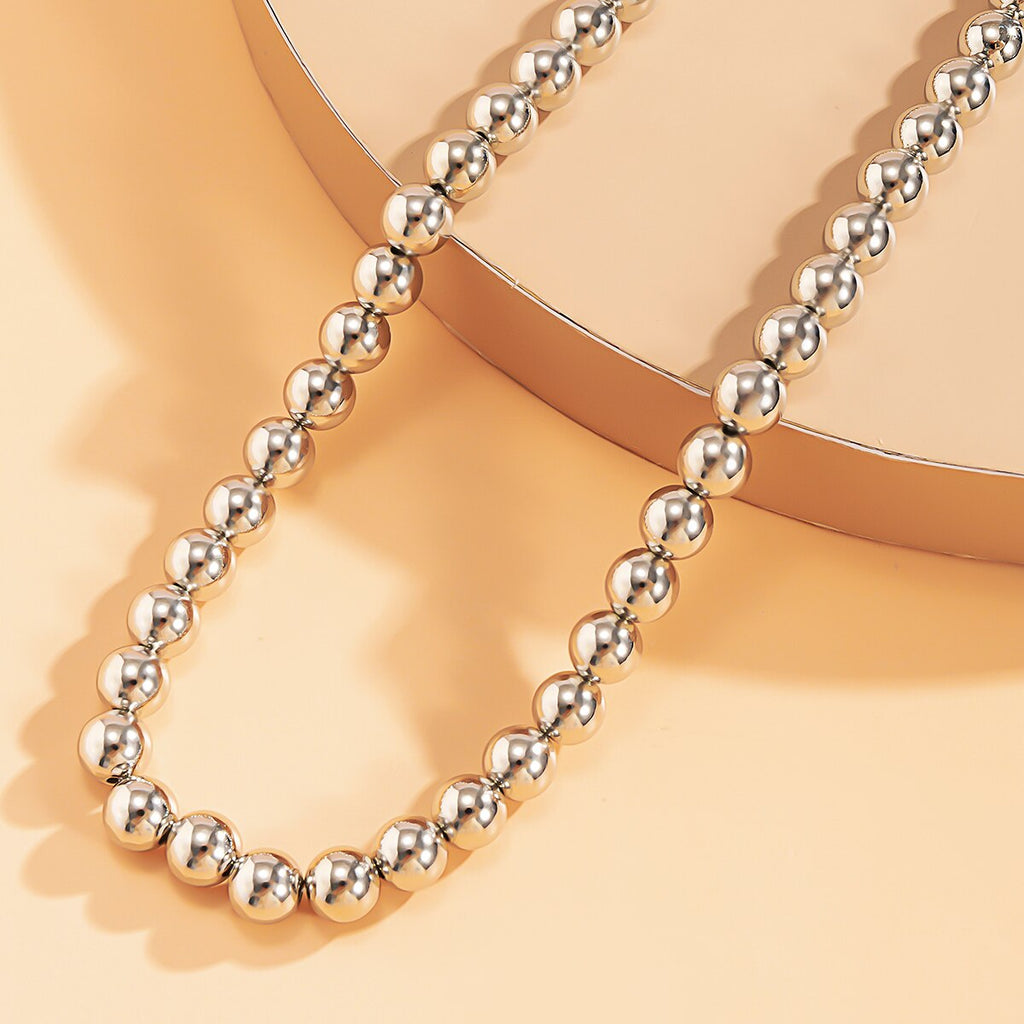 SHIXIN Hip Hop CCB Material Beads Choker Necklace Collar for Women Gold/Silver Color Beaded Necklaces Chain on Neck 2021