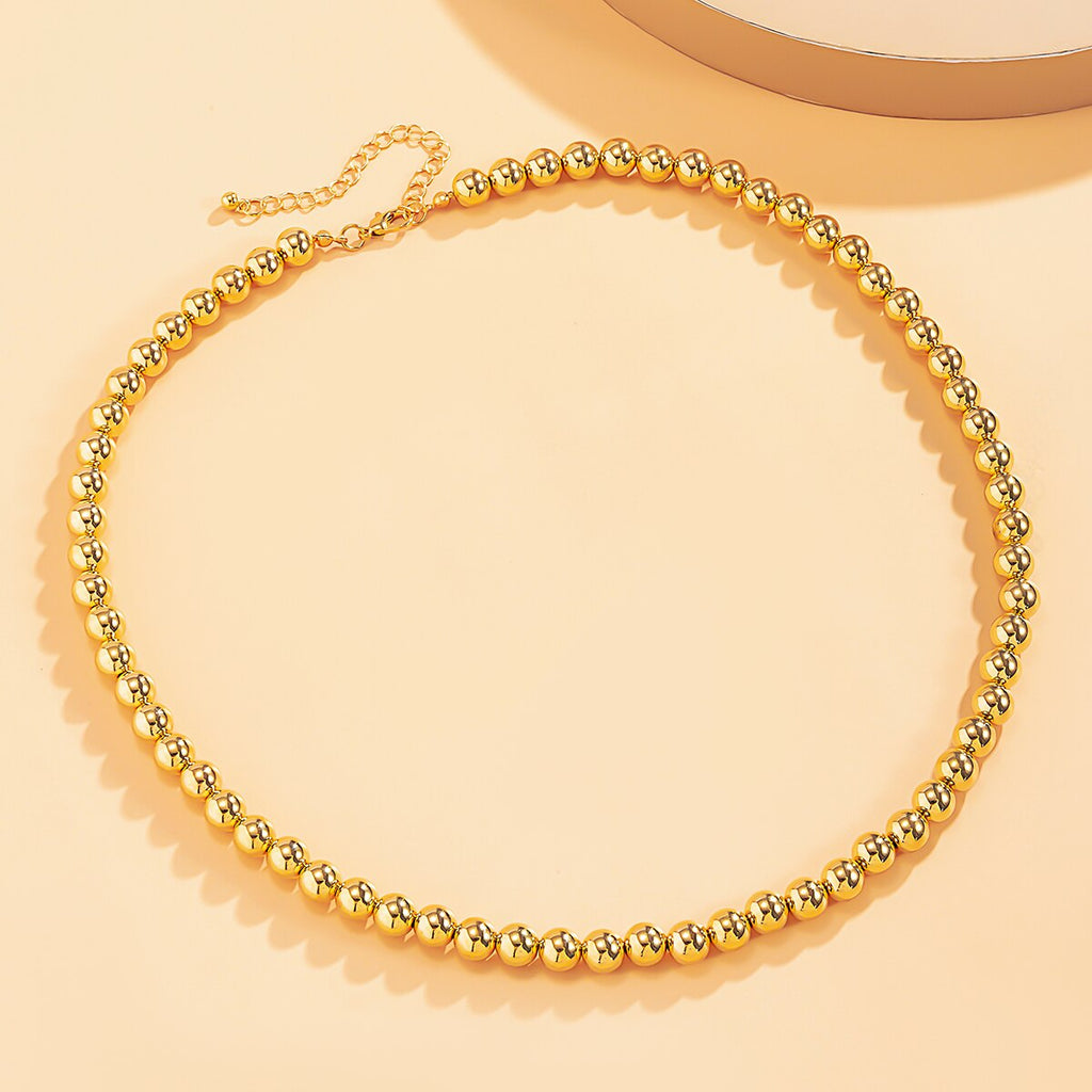 SHIXIN Hip Hop CCB Material Beads Choker Necklace Collar for Women Gold/Silver Color Beaded Necklaces Chain on Neck 2021