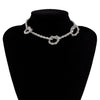 SHIXIN Hip Hop Chunky Twisted Chains with Knot Necklace for Women Punk Short Choker Necklace Collar on Neck 2021 Jewelry