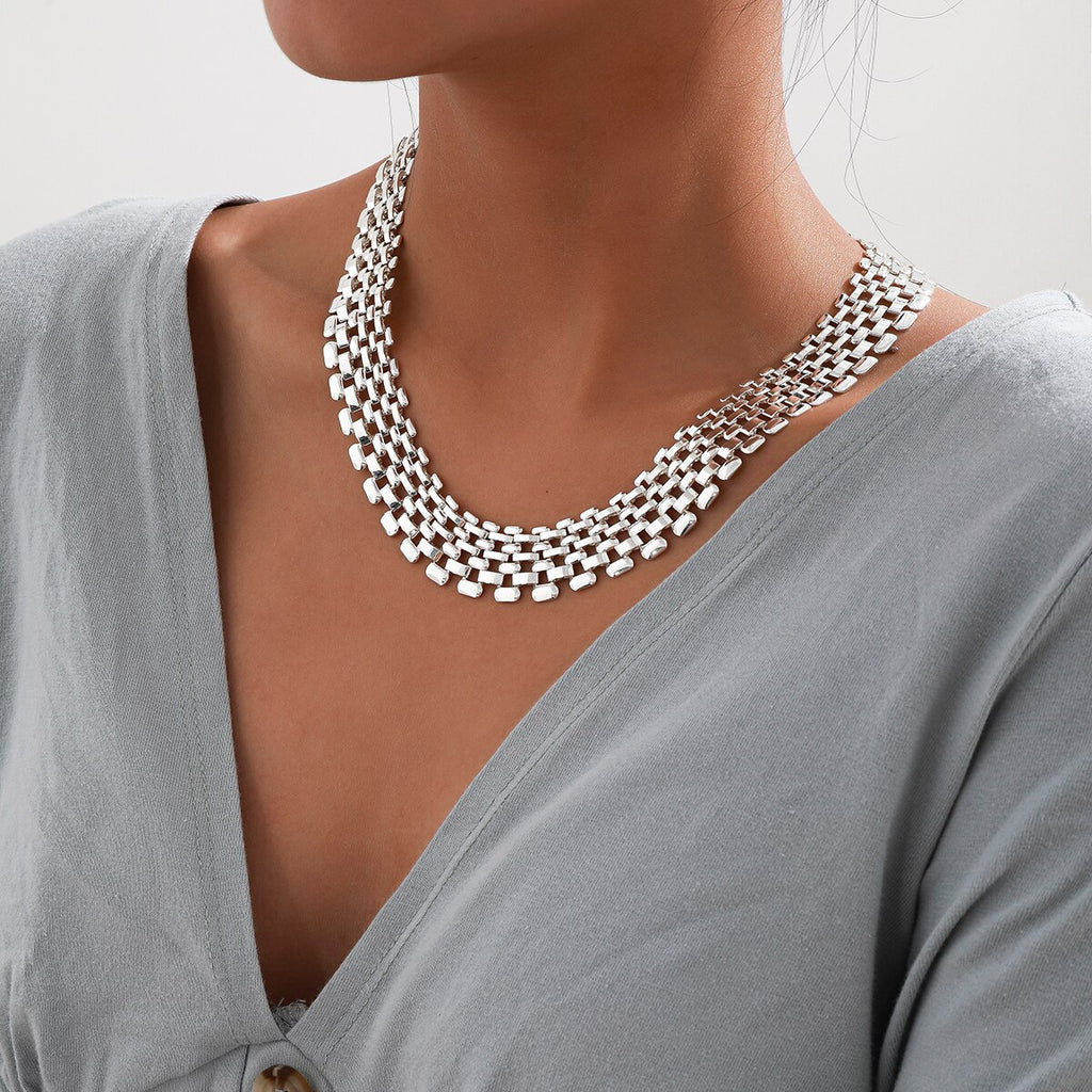 SHIXIN Hip Hop Short Choker Colar Necklace for Women Silver Color Chunky Necklaces on Neck Statement Jewelry Collier Femme 2021