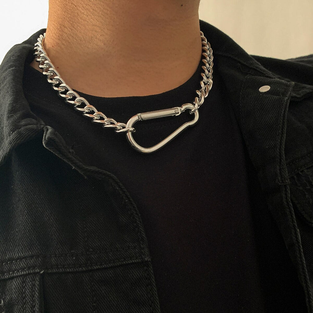 SHIXIN Hip Hop Thick Cuban Link Chain Necklace Men Punk Silver Color Chunky Choker Necklace Colar for Women 2021 on Neck Jewelry