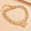 SHIXIN Hip Hop Thick Link Chain Iced Out Rhinestone Necklace Set for Women Short Pearl Choker Necklace Crystal Neck Jewelry 2021