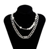SHIXIN Hiphop Iced Out Rhinestone Chain Choker Necklace Colar for Women/Men Layered Pearl/Crystal Necklace Cuban Link Chain Neck