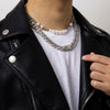 SHIXIN Hiphop Iced Out Rhinestone Chain Choker Necklace Colar for Women/Men Layered Pearl/Crystal Necklace Cuban Link Chain Neck