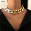 SHIXIN Hiphop Thick Link Chain Necklace on Neck Punk Chunky Short Choker Collar Necklace for Women Gold/Silver Color Neck Chains