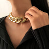 SHIXIN Hiphop Thick Link Chain Necklace on Neck Punk Chunky Short Choker Collar Necklace for Women Gold/Silver Color Neck Chains