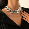 SHIXIN Hiphop Thick Link Chain Necklace on Neck Punk Chunky Short Choker Collar Necklace for Women Gold/Silver Color Neck Chains