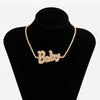 SHIXIN Iced Out Crystal Letter Choker Necklace for Women Rhinestone Tennis Chain Necklaces Neck Girls Jewelry 2021 Gifts