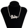 SHIXIN Iced Out Crystal Letter Choker Necklace for Women Rhinestone Tennis Chain Necklaces Neck Girls Jewelry 2021 Gifts